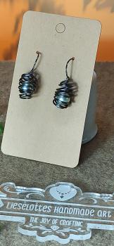 Preview: Ohrhänger Kupfer Kokon-Spirale mit Perle perlmutt-silber 2